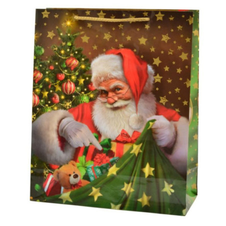 Torebka ozdobna bożonarodzeniowa 36x30x13cm XL mix